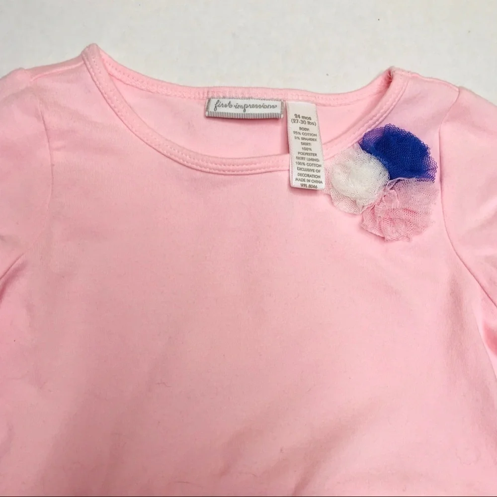 FIRST Impressions Tulle Peplum Flower Top